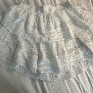 aerie mini ruffle skirt in white